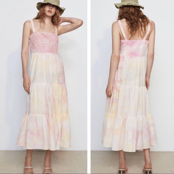Zara Tie Dye Midi Dress - Picture 1 of 6